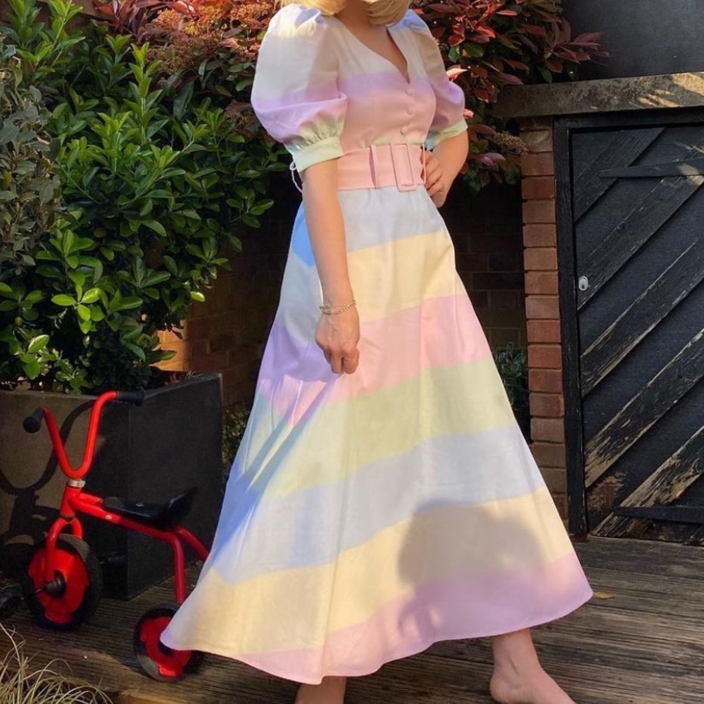 Olivia Rubin pastel stripe dress size 4